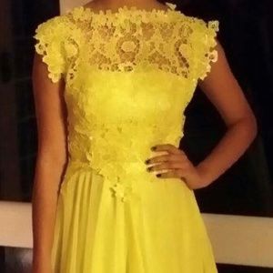 Party Dress in Women Yellow one of a kind